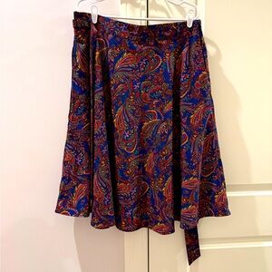 Paisley Blue Belted Skirt - ModCloth